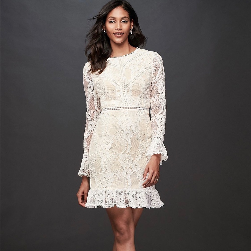 NWT David’s Bridal LACE ILLUSION SHORT DRESS
